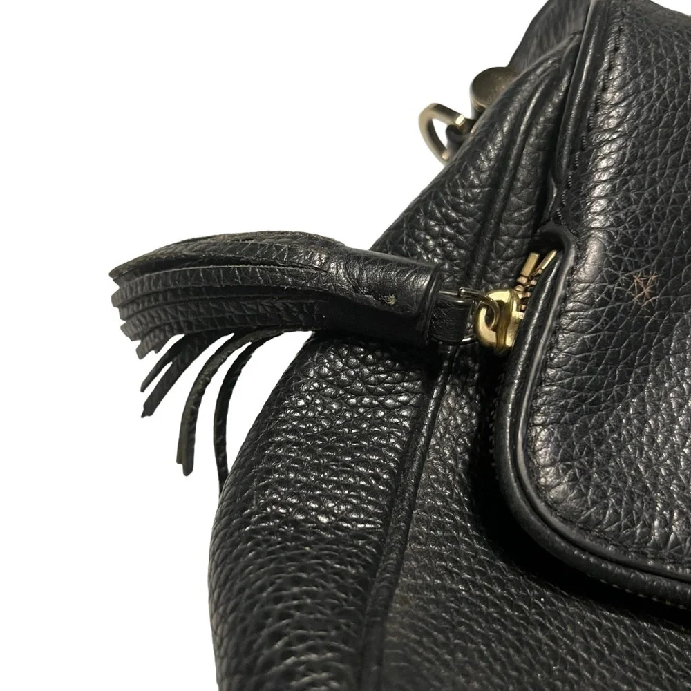 KATE SPADE New York Mini Carmen Southport Avenue Leather Fold-Over Bag Black